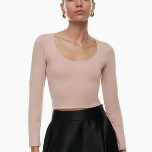 Aritzia Babaton Contour Scoopneck Longsleeve - Deep Pink